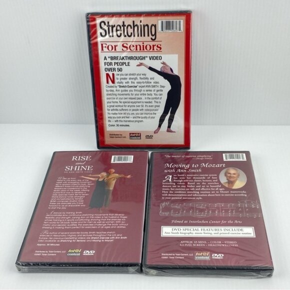 Ann Smith Stretching DVDs 3 Lot Sealed New Seniors Workout Exercise - Picture 2 of 9